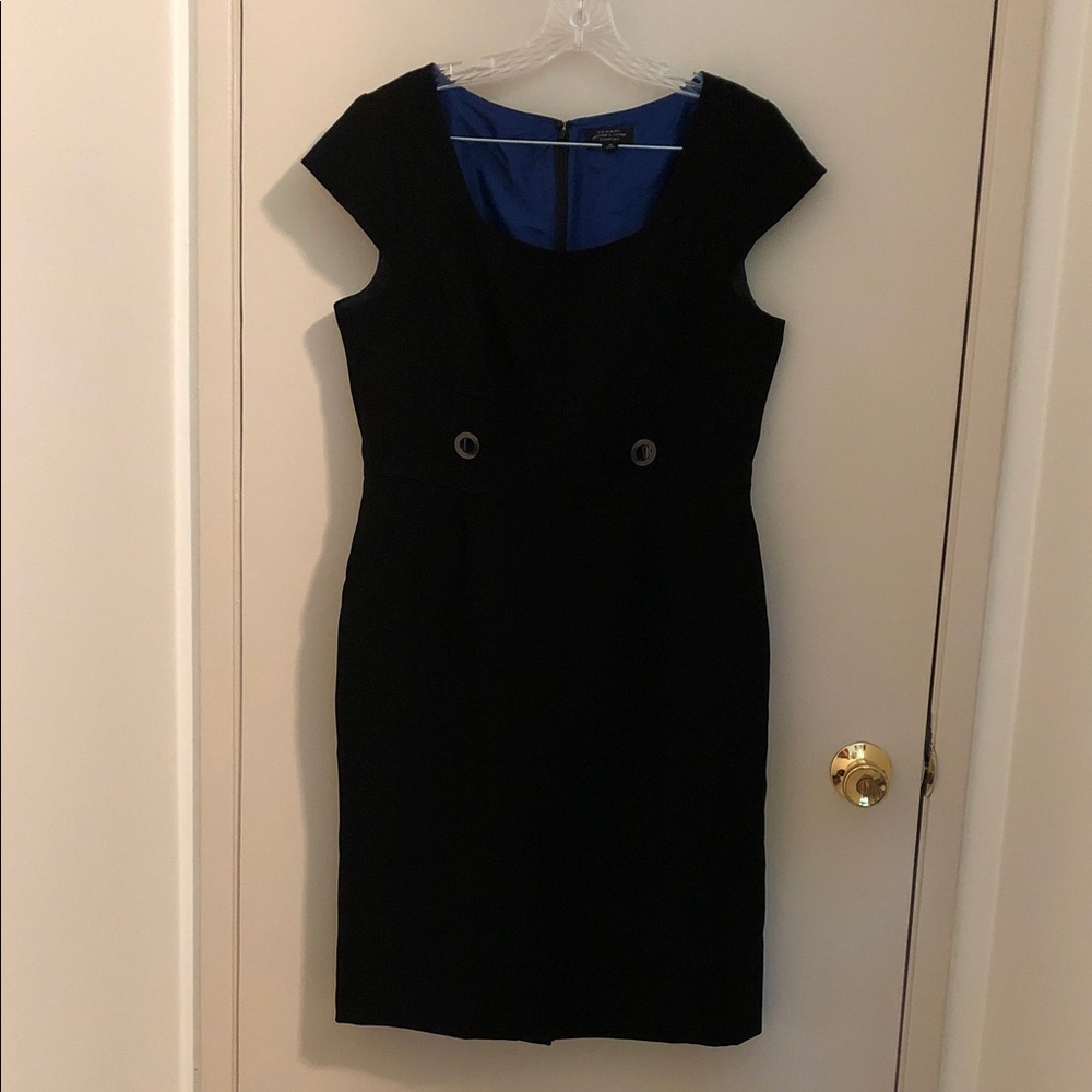 Tahari Black Midi Dress with Blue Lining